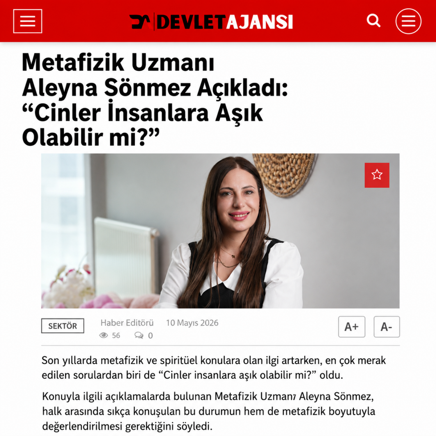 Metafizik Uzmanı Aleyna Sönmez: “Metafizik Bir Büyü Değildir”